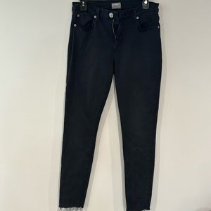 Hudson Charcoal Skinny Jeans with Fray Hem size 29